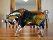 Stier Skulptur Kristall Glas