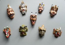 Altbestand - Miniaturen Perchten - Masken aus Bayern - zum  Aufhängen 