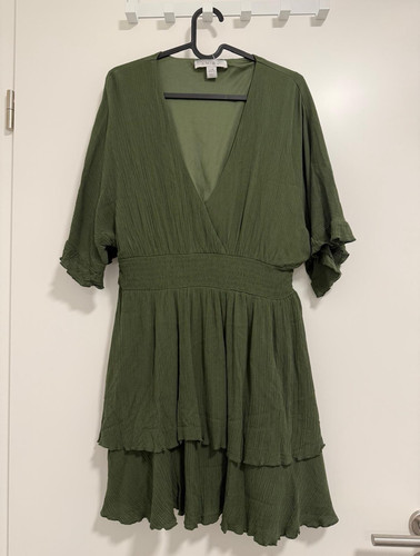 Amisu damen wickelkleid - wickelkleid, grün
