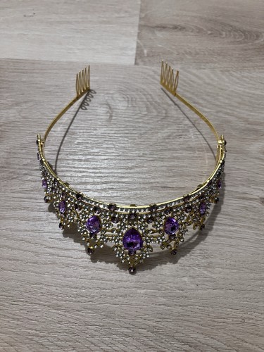 Damen diadem tiara goldfarben - damen,