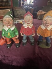 3 vintage Gartenzwerge aus