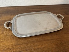 Großes versilbertes Serviertablett mit Griffen – 55 cm – Vintage Barock/Rokoko