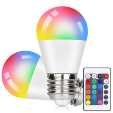 2x 9W LEDOLET RGB LED-LEUCHTMITTEL MIT FERNBEDIENUNG, E27, mehrfarbig, dimmbar