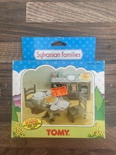 Vintage Sylvanian Families 1985 Tisch & Sideboard 3401 komplett Box kostenloser Versand
