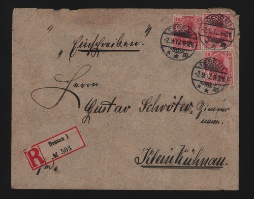 Dessau briefumschlag 1912 - dessau,,