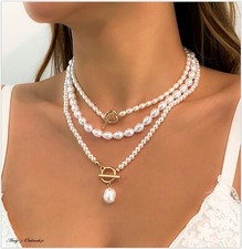 Damen Halskette Perlenkette