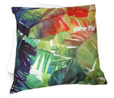 Kissenbezug  Kissen Handgefertigt Indien 42 x 43 cm Baumwolle-Leinen grün