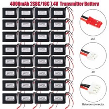 Für Spektrum DX9/DX7/DX8/DX6E 4000mAh 7,4V Funkender-LiPo-Batterie mit JST JR 
