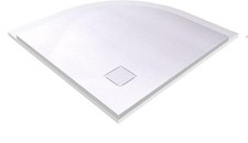 EMKE Duschwanne Duschboden Duschtasse 90x90 Viertelkreis, Weiß, Anti-Rutsch