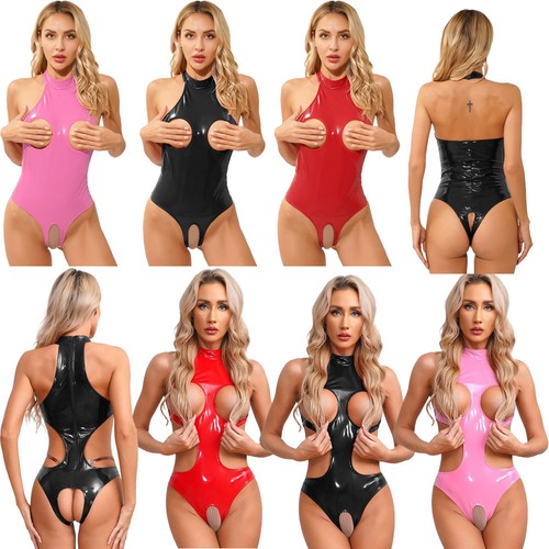 Damen wetlook body bodysuit - de,