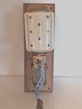 alte Wand Kaffeemühle aus  Holz, Glas,  Eisen und Keramik " PEUGEOT FRERES "