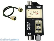 Team SWR-PRO UHF VHF Stehwellenmessgerät 120-500MHz 10/100Watt & PL Kabelbrücke