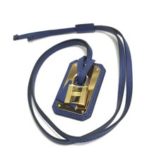 HERMES O'Kelly GM Anhänger mit Cadena Motiv Halskette in schnellem Leder, blauer Saph