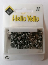 30 Paar Hello Yello Druckknöpfe 7 mm silber zum annähen Metall Kurzwaren Nähen