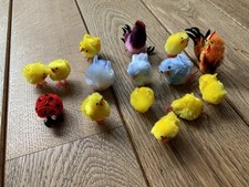 15 tlg. Set Osterdekoration, Küken, Huhn, Marienkäfer, Ostern