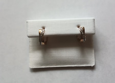 Creolen Ohrringe echt Gold 333 - 8 Karat  &  Zirkonia Scharniercreole