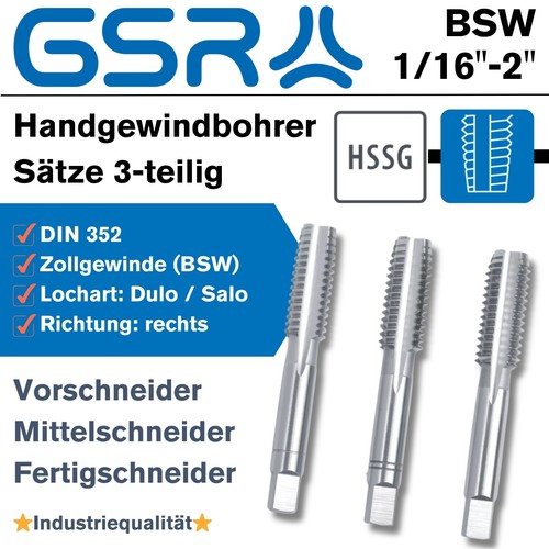 Gsr profi gewindebohrer satz - gewindebohrer,