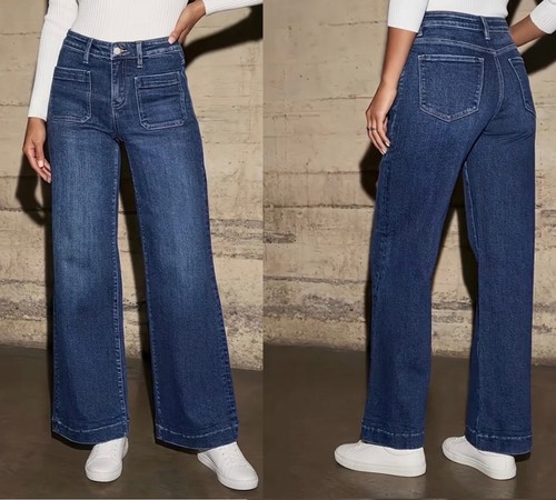 Stretch jeans hose wide leg - stretch,