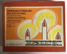 Weihnachtsbaumbeleuchtung 10 teilig + 2 Ersatzkerzen Oberlind DDR AKA Electric