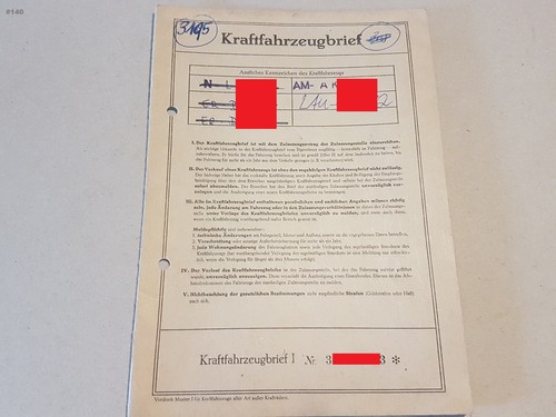 Fahrzeugbrief kfz brief 1968 - kfz,