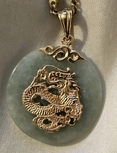 Sanuk 14k jade anhänger - anhänger, /