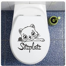 Sitzplatz WC Deckel Katze Aufkleber Wandtattoo Bad Toilettendeckel Klo TDA040