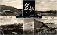 Gindlalm Bayern Mehrbild Grußkarte 1961 gelaufen Panorama Kreuz Kühe Almhaus