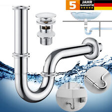 Siphon Pop up Ablaufventil Sifon Ablaufgarnitur mit Überlauf Waschbecken Abfluss