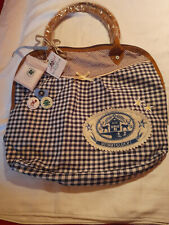 hübsche große Tasche / Shopper Adelheid "Heimatglück!" blau/weiß kariert (neu)