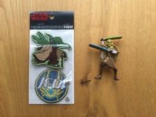 Star Wars Figur Kit Fisto Jedi Yoda Aufnäher Set OVP Geschenk