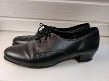 Katz Tap Stepp Step Tanz Schuhe Leder Schwarz Gr. 6 1/2 39 Made in England