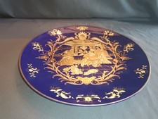 Prunkteller, Kobalt mit Gold