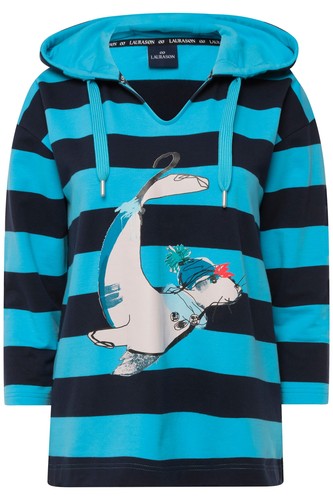 Laurasøn damen hoodie - hoodie, ringel