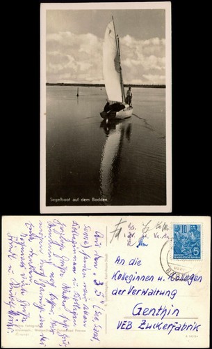 Ansichtskarte segelboot auf - ansichtskarte,