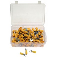 100 x Kabelschuhe Presskabelschuhe Sortiment TYP GABELFORM GELB 4.0-6.0 mm²