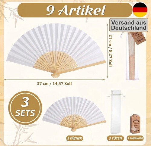 Bambus handfächer weiß - bambus,