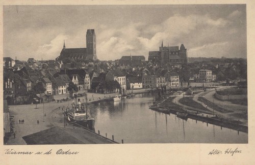 Alte postkarte wismar - postkarte,