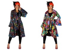 excl. Damen Jacke Mantel inside out bunt ausgefallen Fantasy Karneval Fasching
