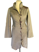 (S)   St, Martins Damen ,Mantel Gr. S  Grau mit Stickerei Hingucker