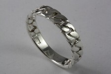 DESIGN KETTEN RING BANDRING GOHTIC BIKER 925 ECHT SILBER SILBERRING / 457