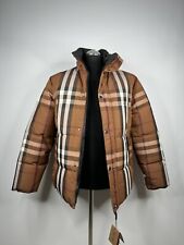 Burberry Herren Daunenjacke Mantel wendbare Jacke Nova Check Braun Neu Gr. S