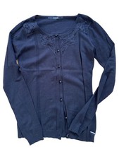 GUESS Strickjacke Damen 36/S Schwarz Klassisch Baumwolle