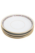 Rosenthal Unterteller Porzellan Blumenmuster Goldrand Elegant Mehrfarbig