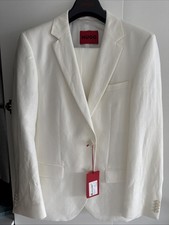 Hugo Anzug weiß 48 Leinen Neu
