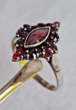 Ringe echt Silber mit Granaten Art Deco Jugendstil antik ca. Gr. 57 / 18,1 mm