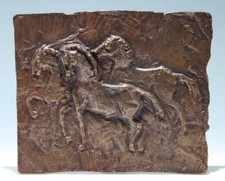 Bronzeguss Wandplatte PFERDE