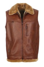 Lammfellweste - FIRMINIUS mit Kragen Herren Fellweste Lederweste Schaffell Weste