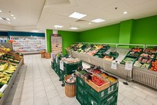 Gemüseschräge, Verkaufsschräge, Obstregal, Obstschräge, Gemüsestand, Gemüseregal