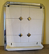 Antiker Fliesenspiegel, Löffelhalter, Boizenburg-Fliesen, Auffangschale, Halter