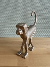 Affe Deko Figur Skulptur Silber Vintage design Coffee Table Interior